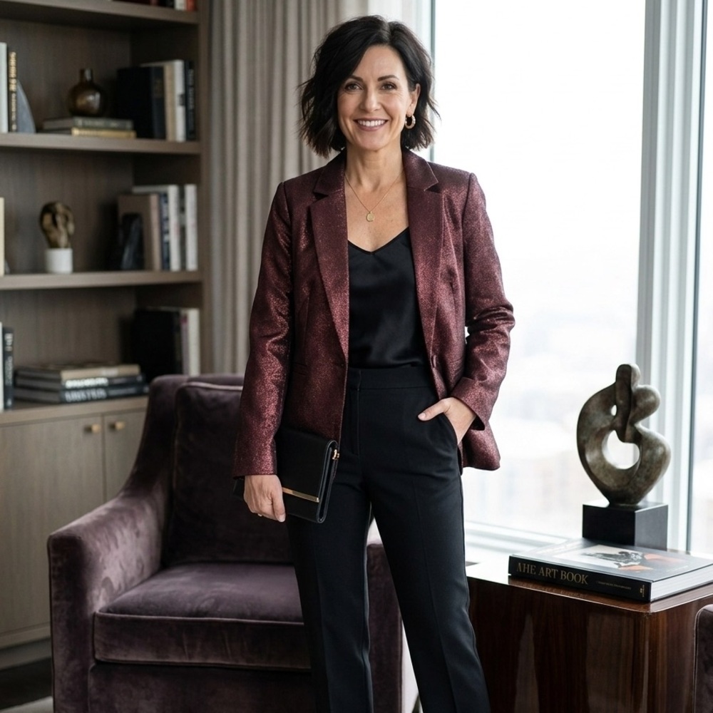Women's Shimmering Purple Blazer